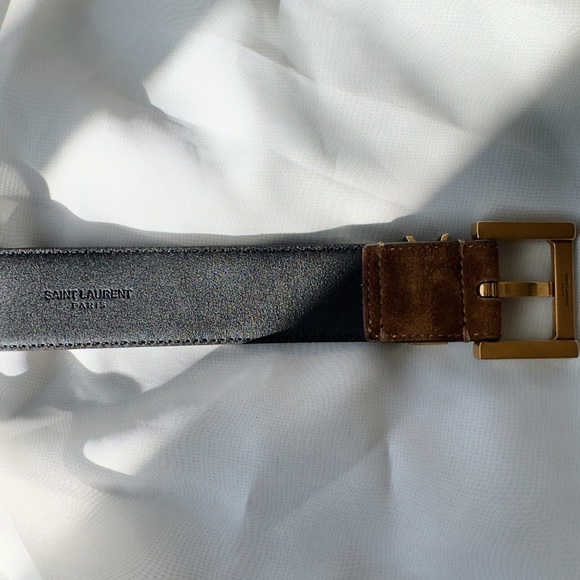 YSL | 3cm Cassandre Belt in Brick Suede - Picture 4 of 9